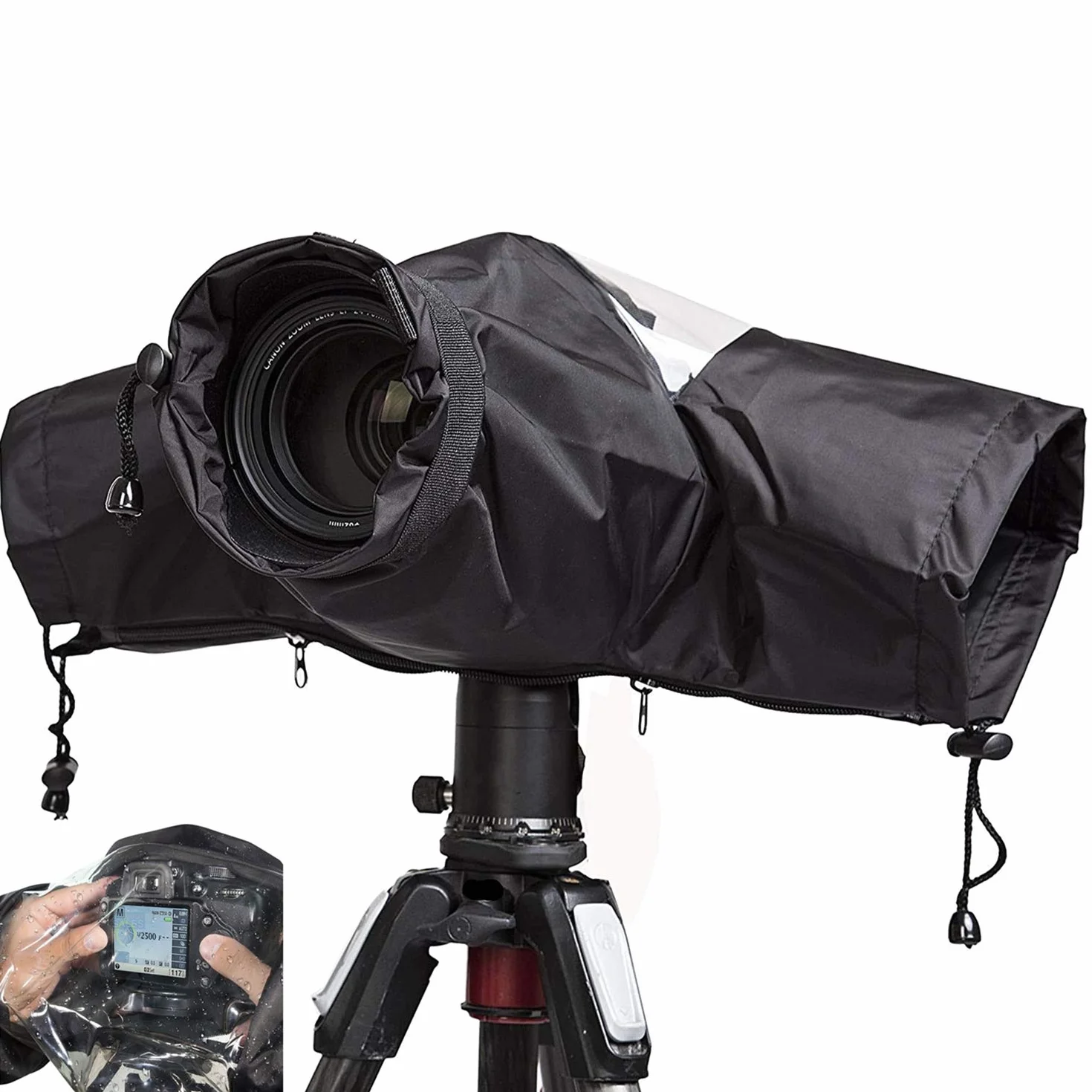 Telecamera Coperture Parapioggia Impermeabilile Professionale Morbido Nero Telecamera Copertura per tutte Le Telecamere SLR DSLR