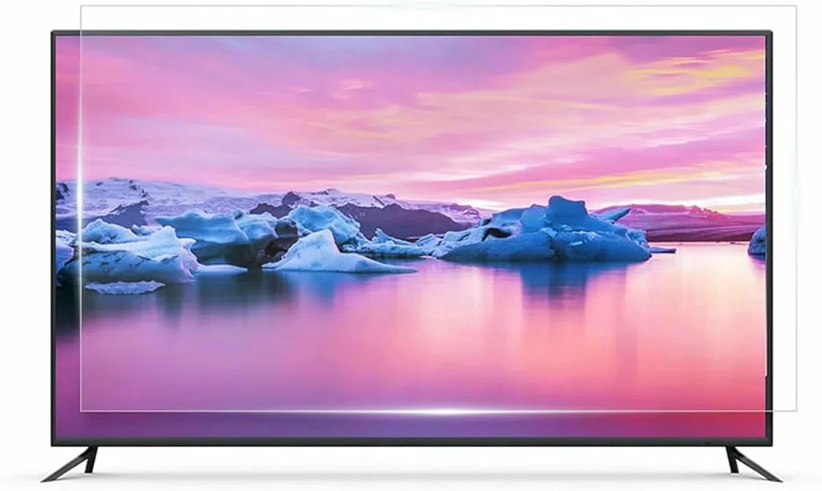 Proteggi schermo TV opaco antigraffio, Proteggi schermo TV con filtro antiriflesso e luce blu for schermi piatti curvi, 50-75 pollici(58)