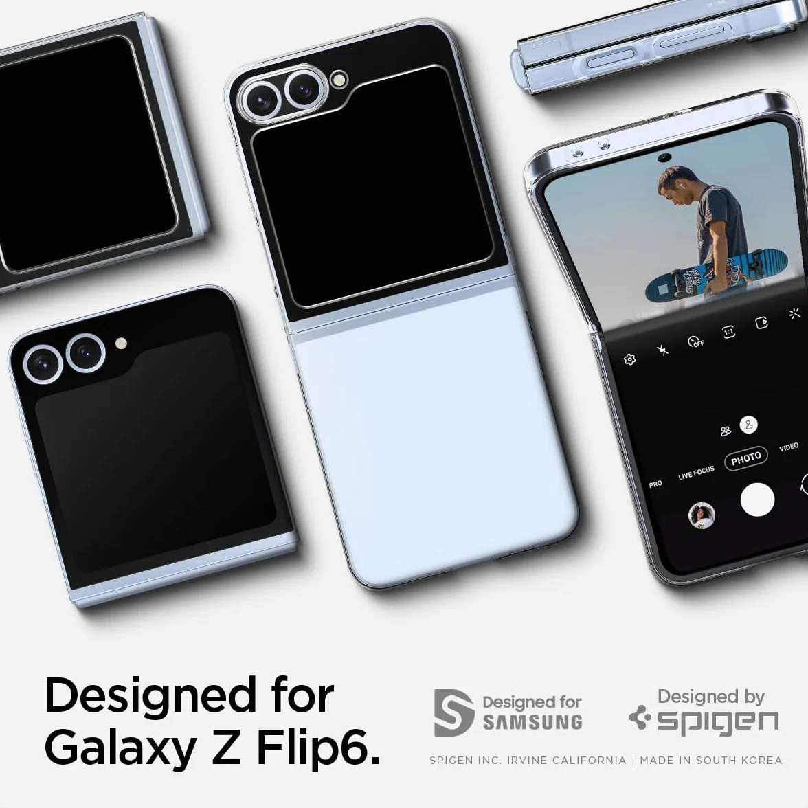 Spigen Cover Air Skin Compatibile con Samsung Galaxy Z Flip 7 FE e Samsung Galaxy Z Flip 6 - Trasparente