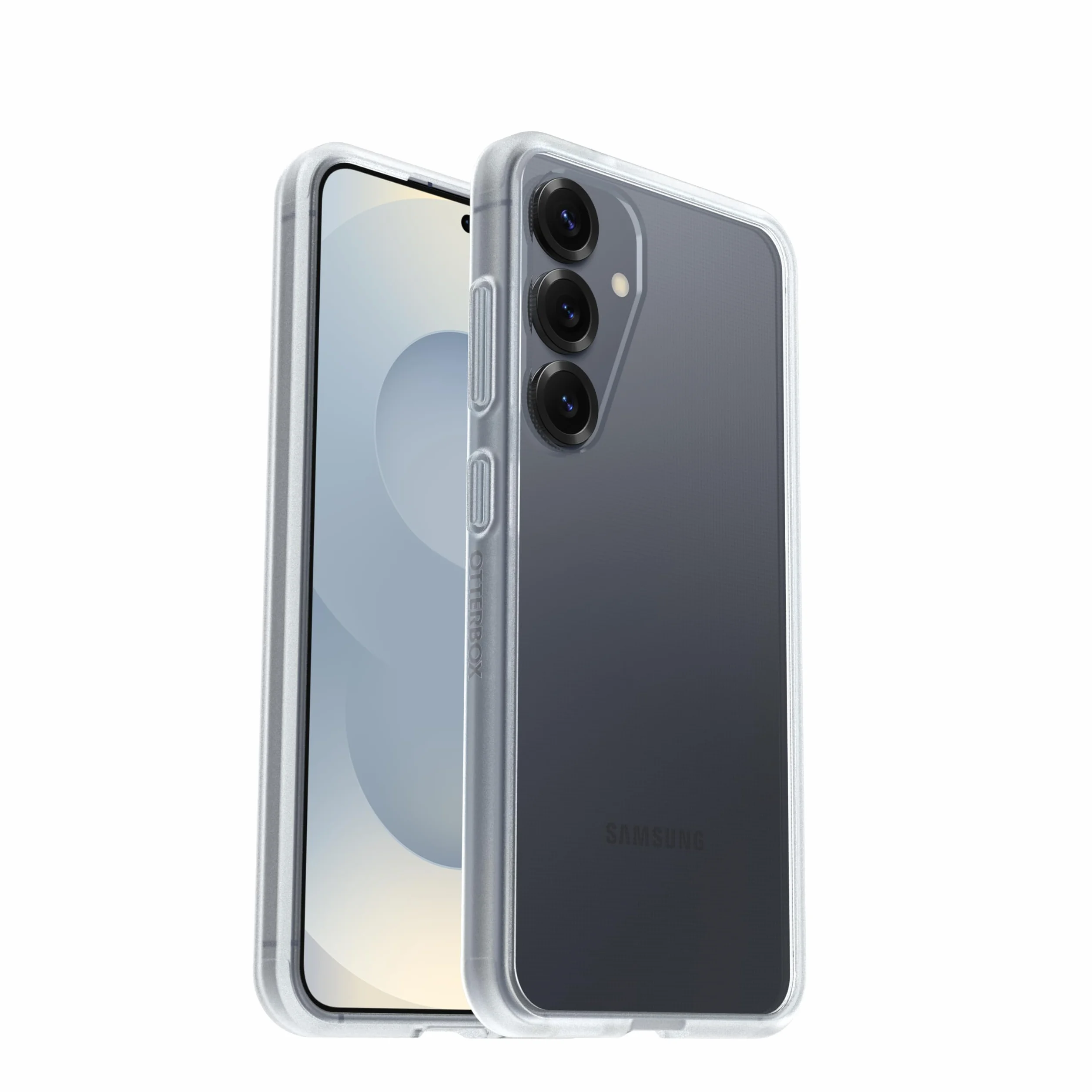 Cover per Samsung Galaxy S25 OtterBox React Series, resistente a shock e cadute fino, cover ultrasottile, testata a norme MIL-STD 810G, Trasparente