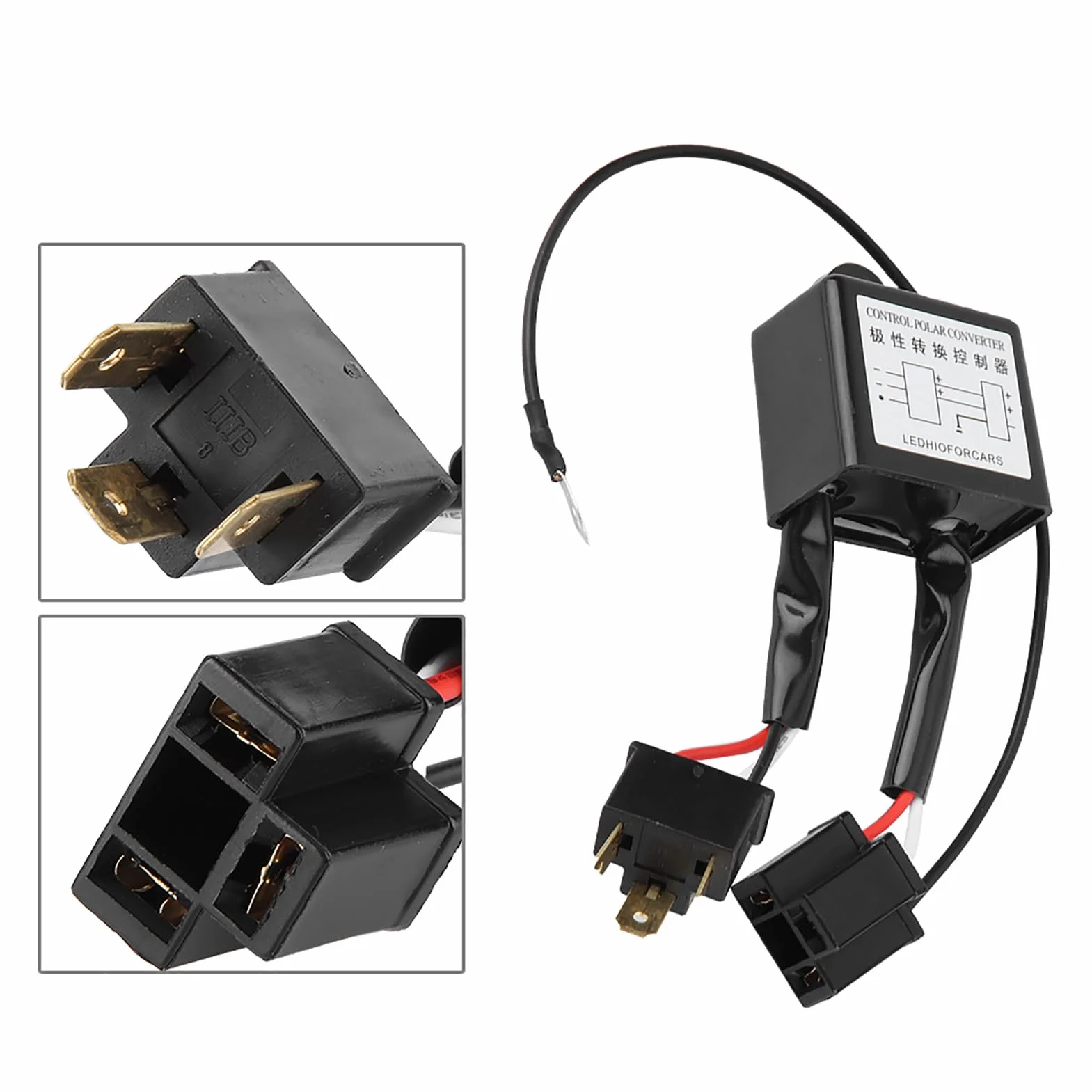 2 pezzi Invertitore di Polarità LED Convertitore Negativo Polare, Convertitore Negativo a LED, Adattatore a Switch Negativo Polare Invertito Polarità per H4
