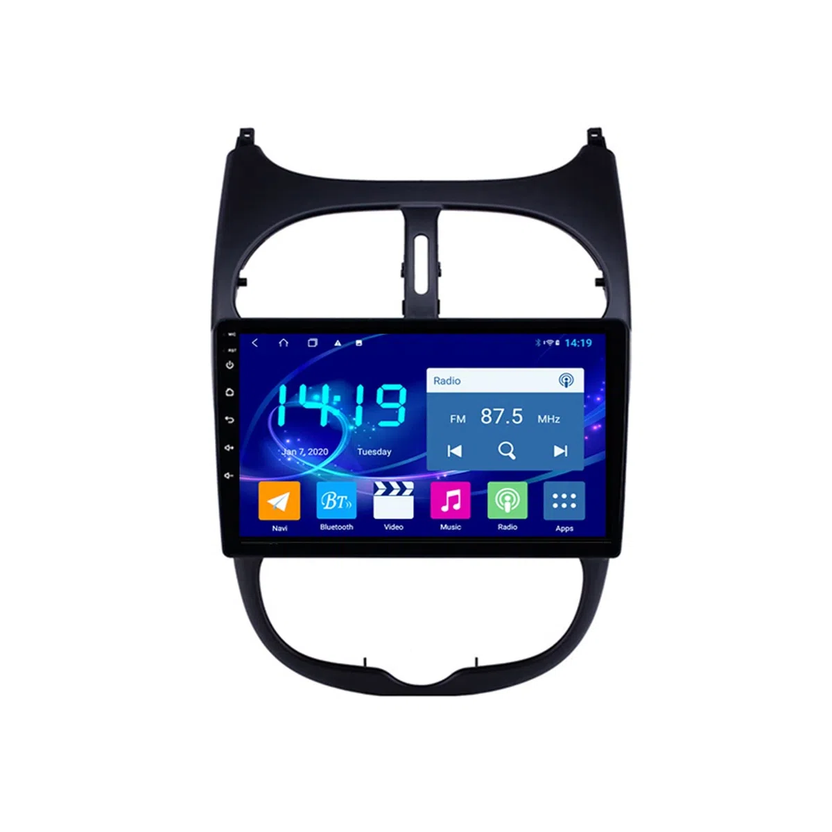 Touchscreen da 9 Pollici Lettore Video multimediale Navigazione GPS per autoradio Bluetooth Peu-geot 206 2001-2008 con Fotocamera di Backup Collegamento Telefono Cellulare Connessione USB 4G WiFi
