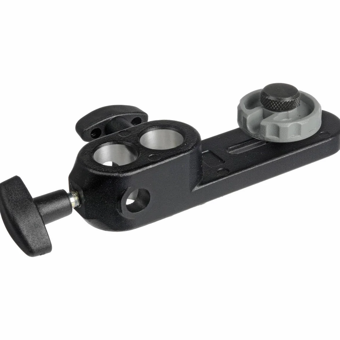 Manfrotto 143BKT Testa a Staffa per Fotocamera, Attacco da 1/4'', con Attacco per Spigot da 16 mm, per Fotografia, in Alluminio, Nero