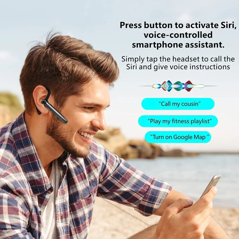 LESUN Auricolari Bluetooth 5.0 con Doppio Microfono, Cuffie Wireless Vivavoce Avanzate con Chiamata Vocale Super Chiara, Audio Hi-Fi e Esperienza Ultraleggera Per Lavoro/Ufficio/Guida