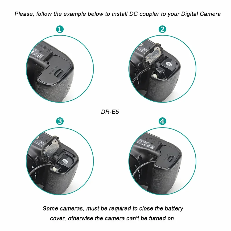 Kit Adattatore USB + DC 8.4V Cavo ACK-E6 + Accoppiatore DR-E6 Completamente Decodificato Batteria Dummy LP-E6 per Canon EOS 5D Mark III II IV 5DSR 7D 60D 70D 80D 6D Mark II
