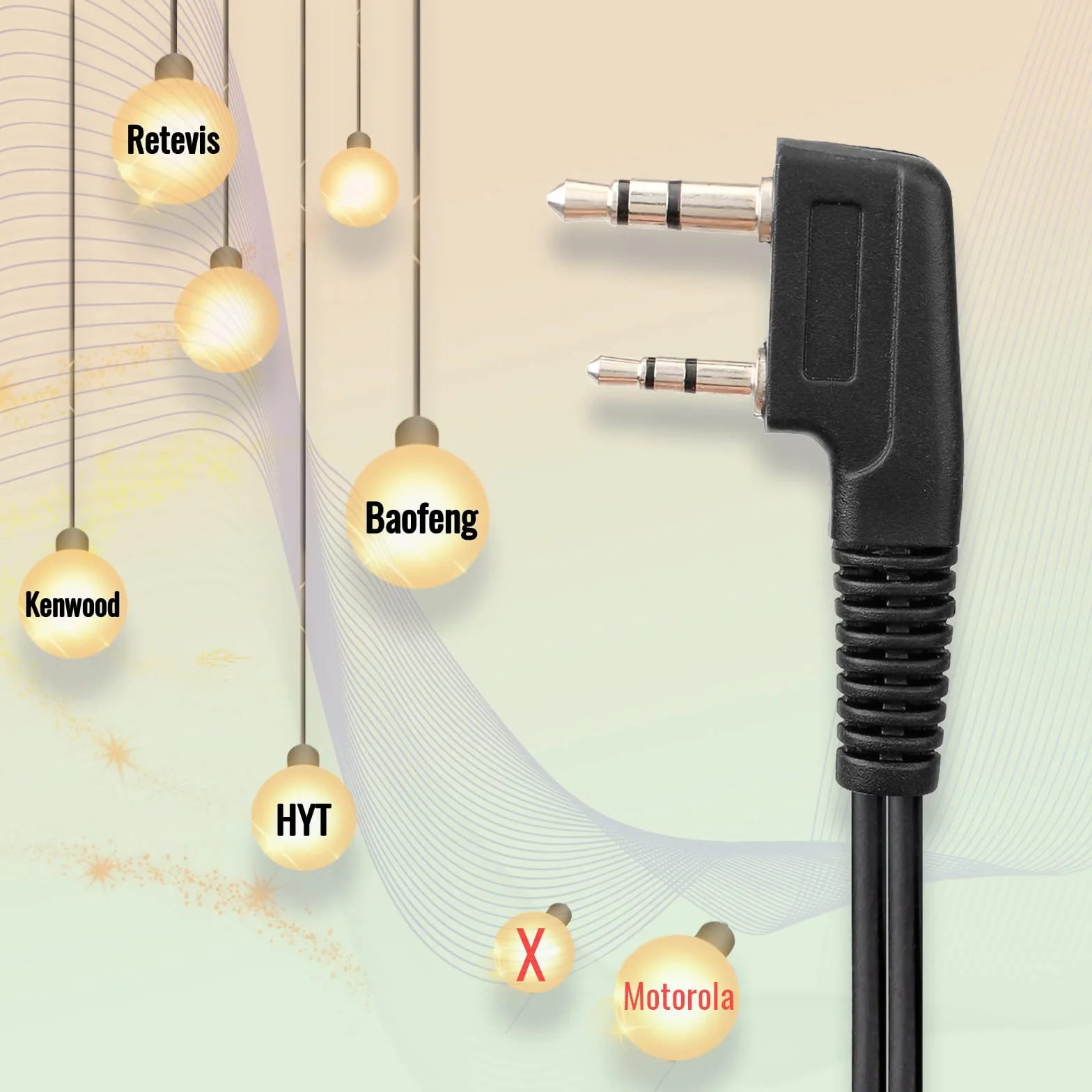 Retevis Walkie Talkie Microfono per Gola, 2 pin Microfono per Gola Retrattile Auricolare Compatibile RT24 RT27 RT622 RT617 Baofeng UV5R Kenwood Auricolare con Tubo Acustico Nascosto (1 PZ)