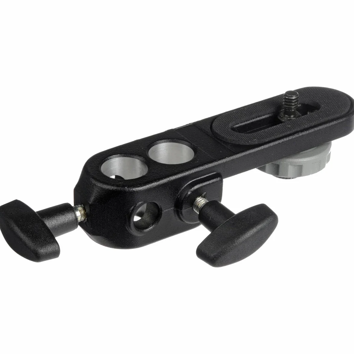 Manfrotto 143BKT Testa a Staffa per Fotocamera, Attacco da 1/4'', con Attacco per Spigot da 16 mm, per Fotografia, in Alluminio, Nero
