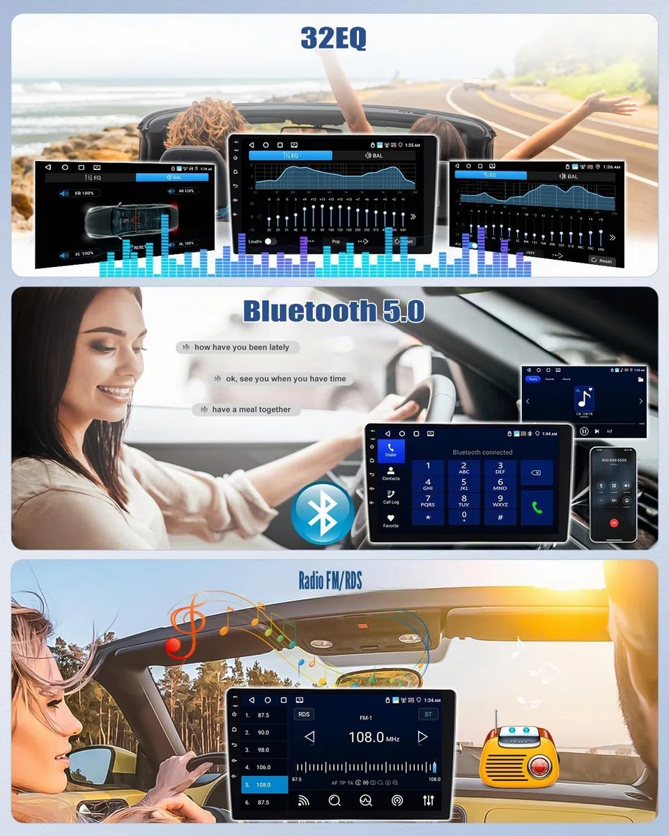 CAMECHO 4+64G Android 15 Autoradio per Fiat Punto 2005-2009/Linea 2007-2011