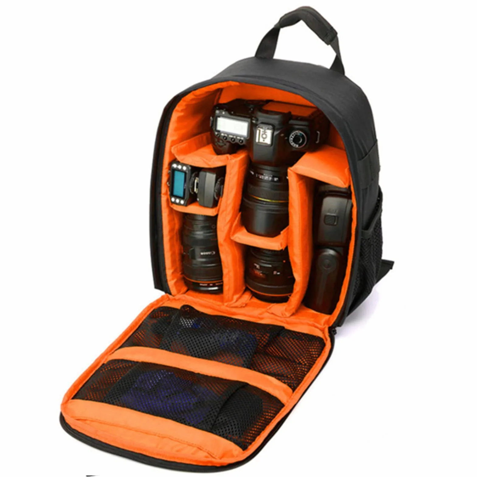 Zaino per Fotocamera, Inserto Imbottito, Borsa per Macchina da Viaggio Portabl con Supporto Treppiede, Zaino Fotografia per Fotocamere Slr Dslr Cano N Nikon Fuji Sony, Nero