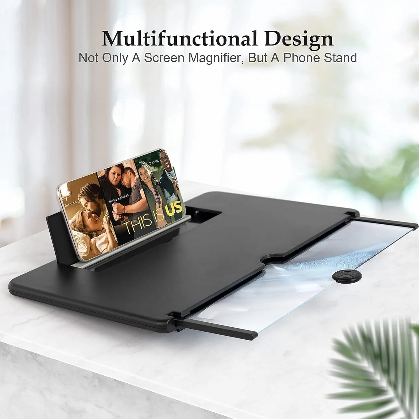 18 pollici ingranditore schermo smartphone,3D HD lente ingrandimento smartphone, Amplificatore schermo cellulare, anti- blu per tutti gli smartphone (18 pollici)