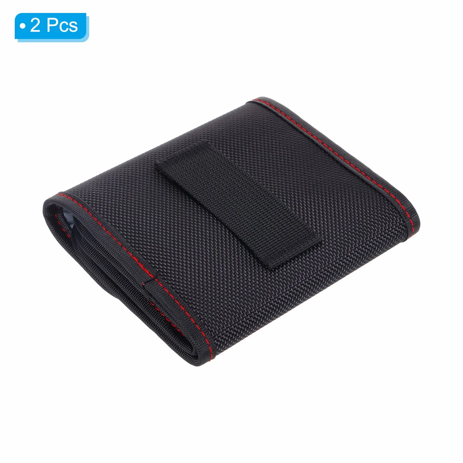PATIKIL 82mm Fotocamera Filtro Custodia - 2pz, 3 Tasca, Resistente Acqua, Antipolvere, Borsa per Fotografia Conservazione, Nero Rosso