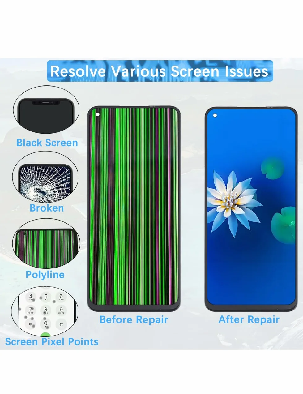 H&LYCYJ Display Schermo per Oppo A54 5G/A74 5G/A93 5G CPH2195 OPG02 PCGM00 PEHT00 LCD Schermo Sostituzione Assembly con kit