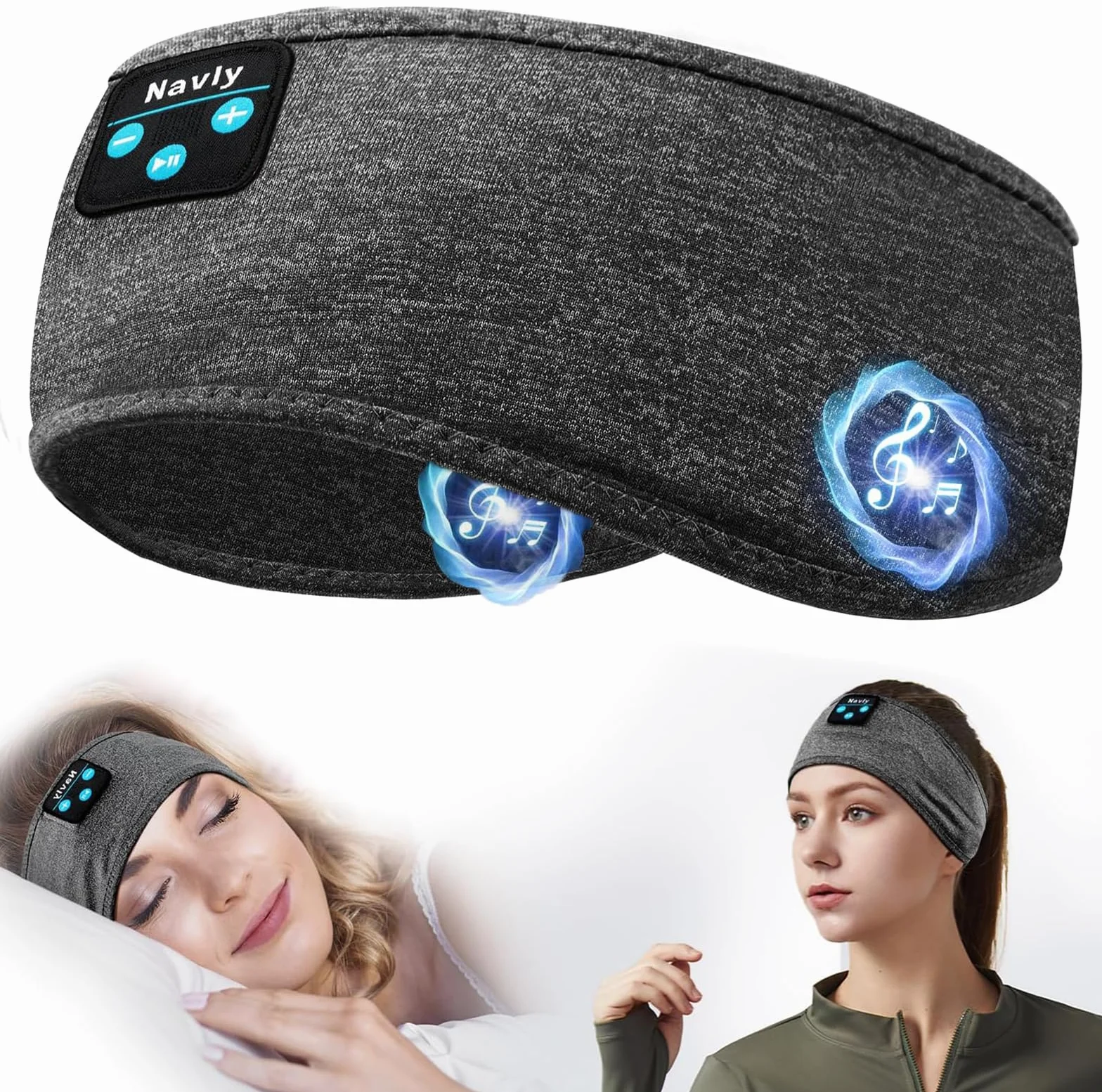 Navly Cuffie Bluetooth V5.4 con fascia per dormire, per dormire, comode cuffie per donne, per dormire e rilassarsi, idea regalo per donne e uomini