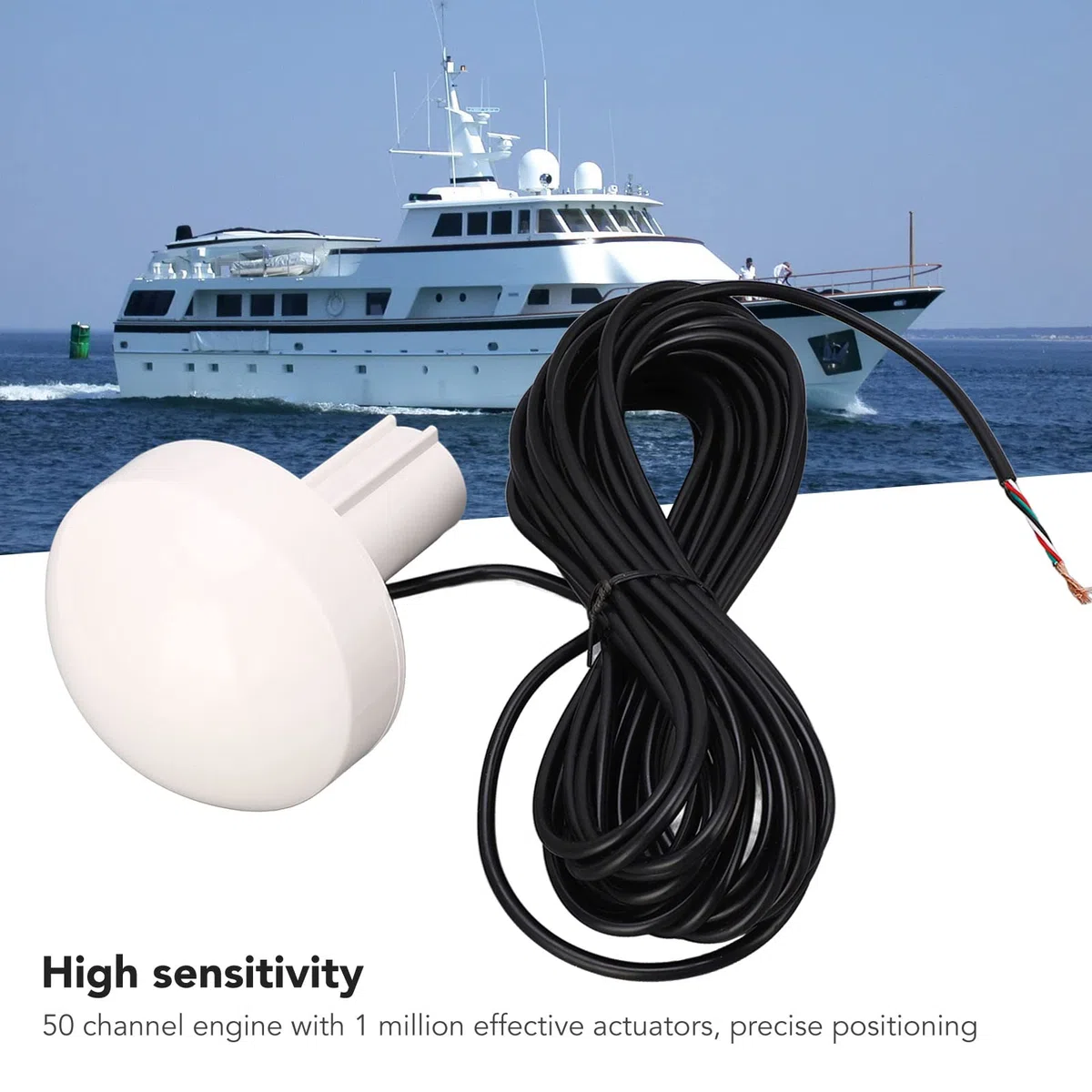 AMONIDA Antenna GPS per Nave, Alta Sensibilità, Cavo 10 M, Impermeabile, Facile Installare