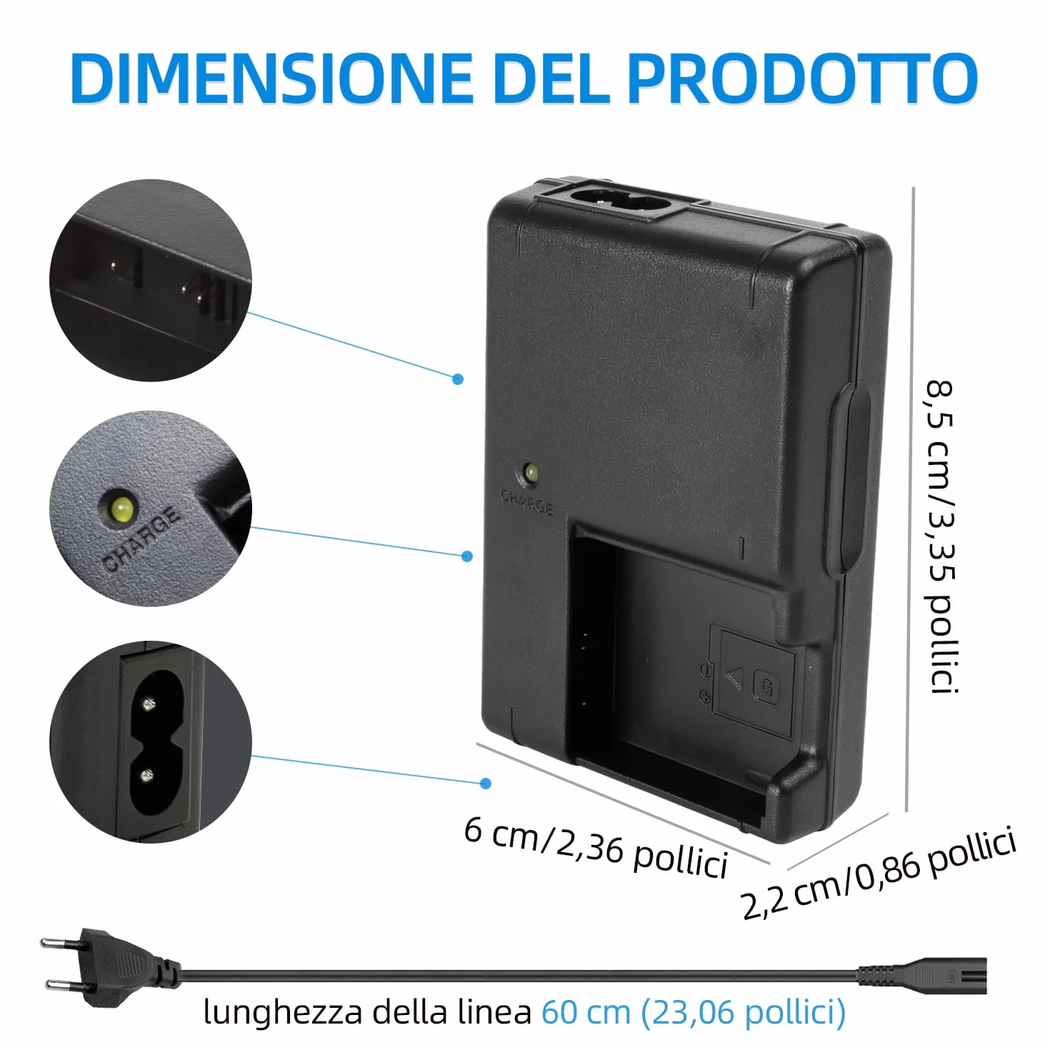 NP-BG1 Caricabatterie compatibile con Sony NP-BG1, NP-FG1, NPBG1, NPFG1, BC-CSG, BC-CSGD, caricabatterie BC-CSGE, HDR-GW55, HDR-GW77 fotocamera digitale