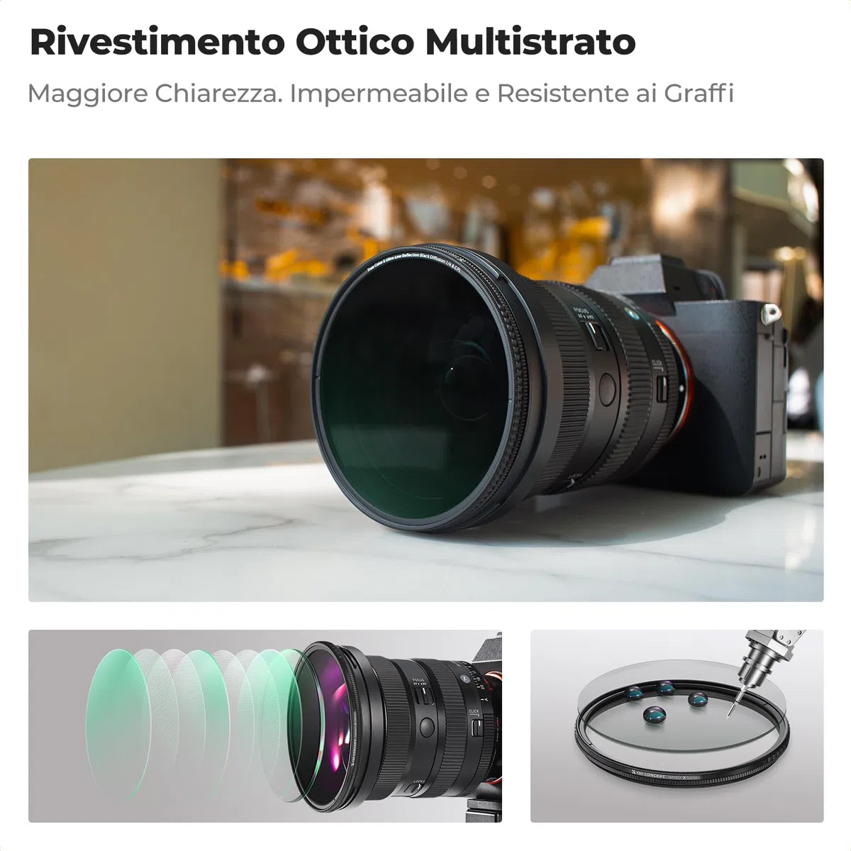 K&F CONCEPT 58mm Filtro CPL&Black-Mist True Color&Riflettivita Ultra Bassa