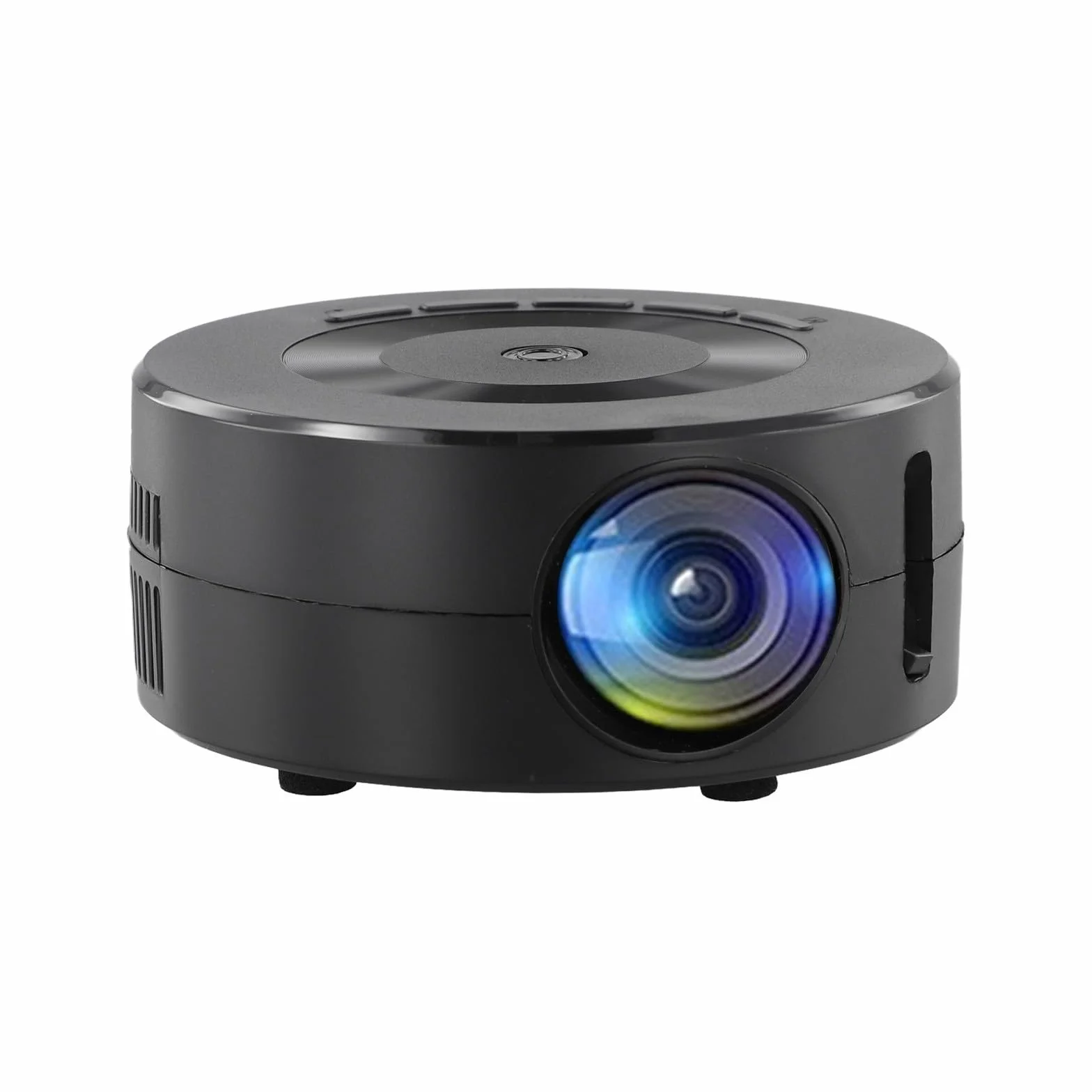 Yuanpgky YT200 - Mini proiettore portatile per cellulare, proiettore compatto e leggero con connettività smartphone, ricarica 5 V 2 A, nero