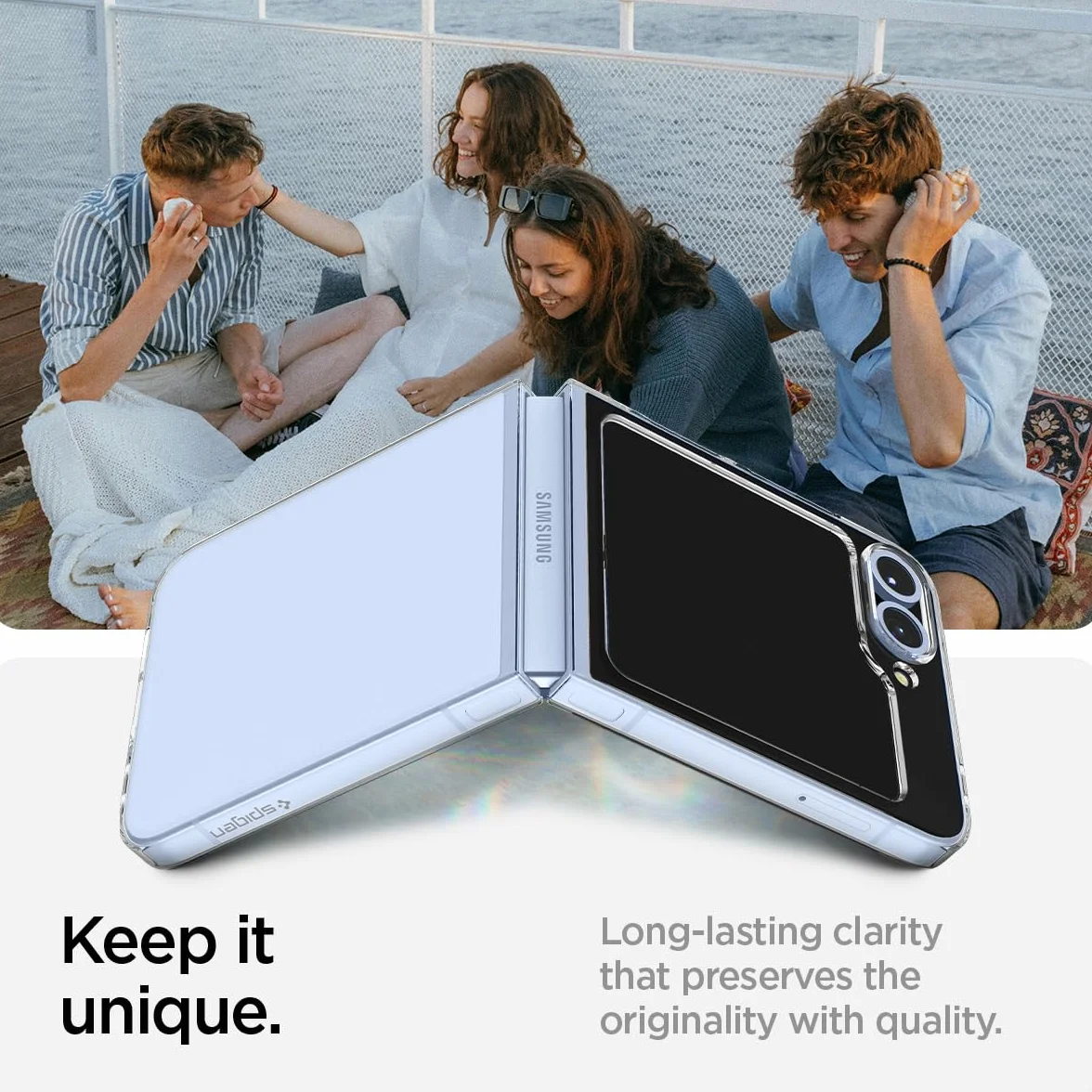 Spigen Cover Air Skin Compatibile con Samsung Galaxy Z Flip 7 FE e Samsung Galaxy Z Flip 6 - Trasparente