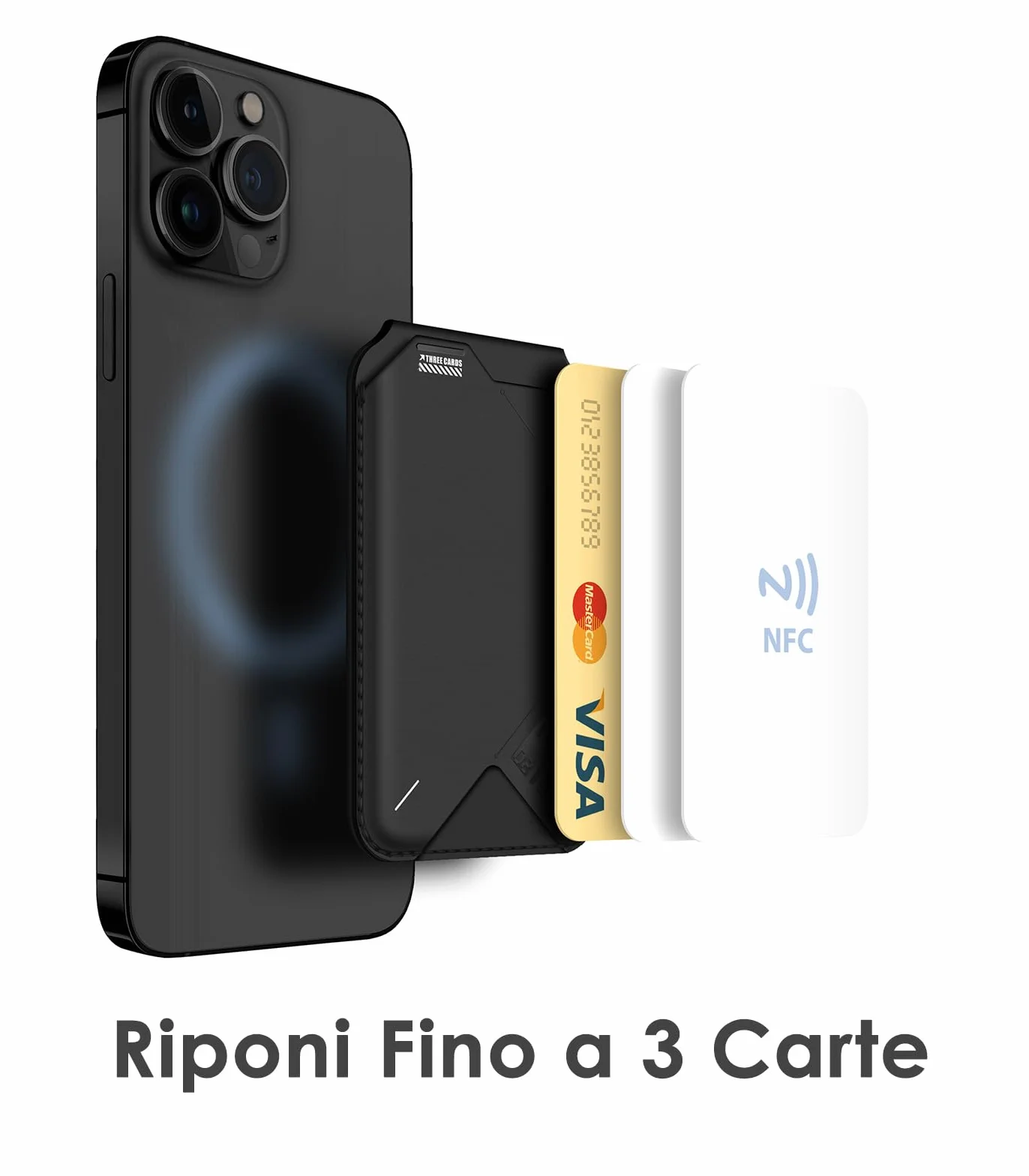 Aulumu G02 [2 in 1] Portafoglio Magnetico & Supporto, Compatibile con MagSafe, Supporto Regolabile, Finestra Aperta per ID, Portafoglio Mag-safe per Serie iPhone 16/15/14/13/12 - Nero