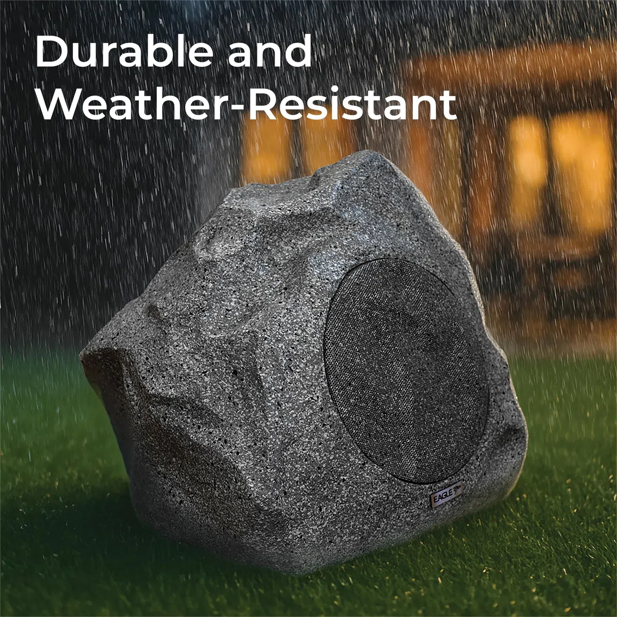 Eagle Altoparlante da giardino resistente alle intemperie, linea 100 V per esterni, con configurazione full-range o coassiale, opzioni di alimentazione 30 W, design Natural Rock