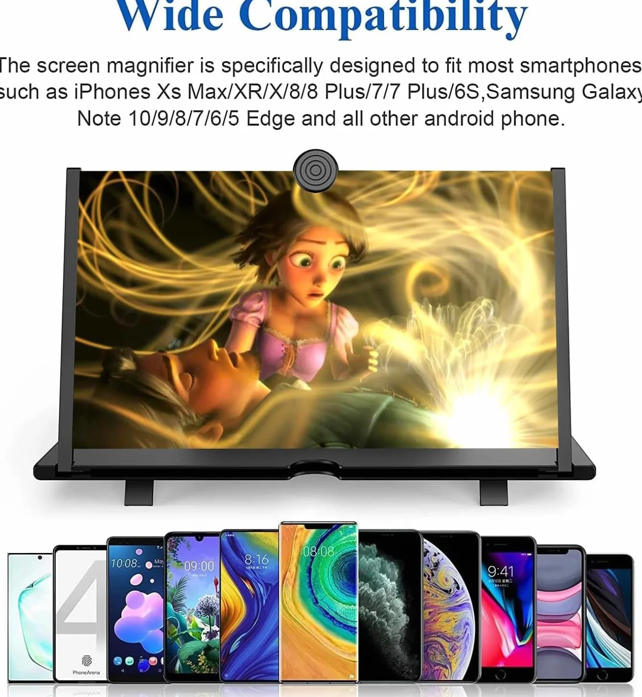 Amplificatore schermo telefono 14 Zoll, 3D HD Lente di ingrandimento per la visione di video, pieghevole Lente di ingrandimento per alle smartphone