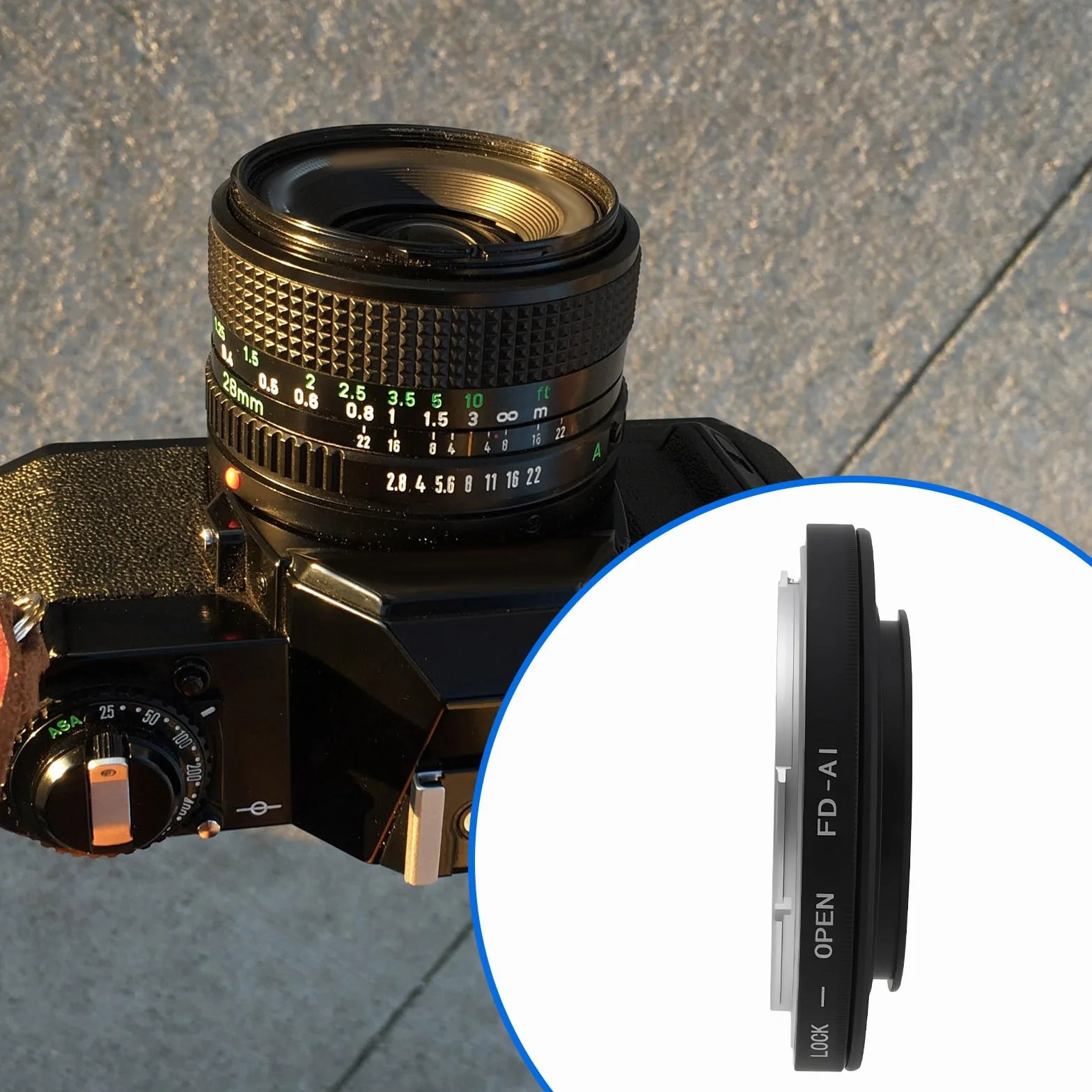 Anello adattatore per fotocamera FD-AI compatibile con obiettivo Canon FD compatibile con adattatore Nikon AI Mount