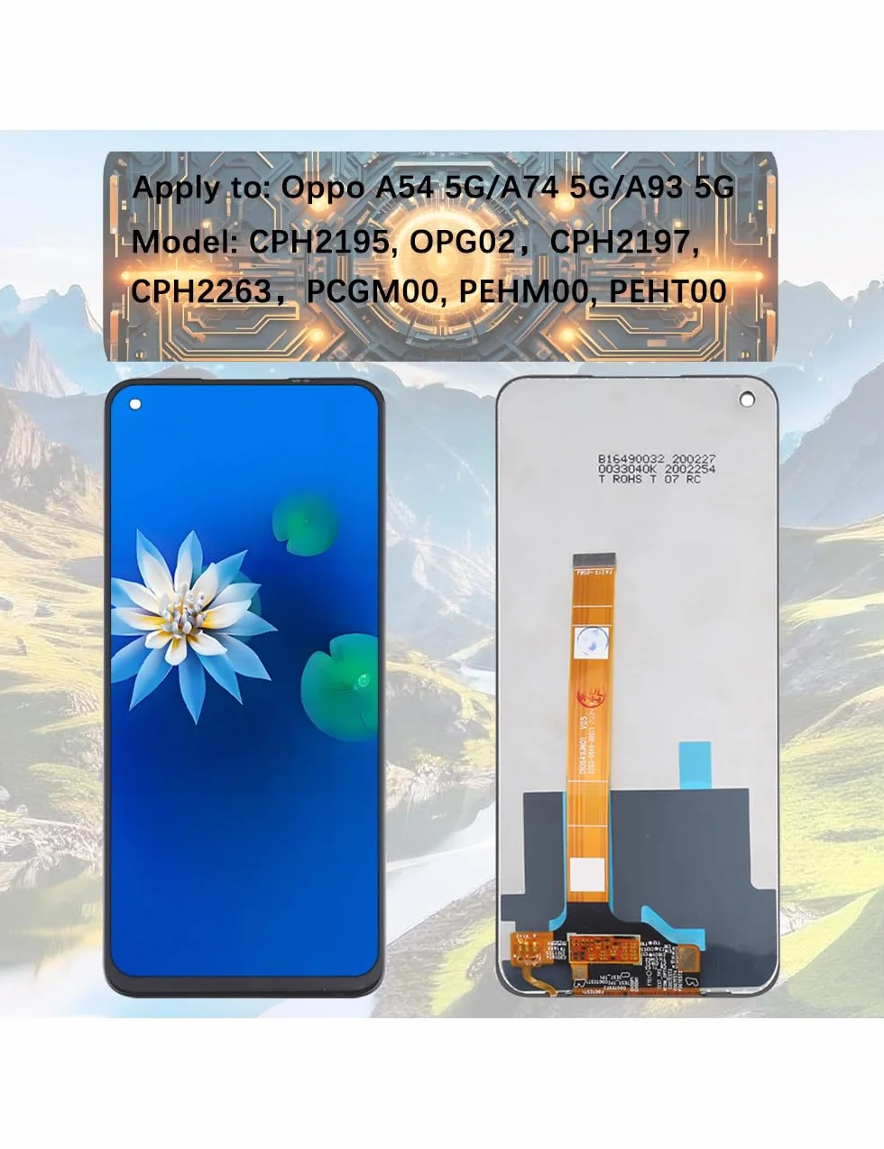 H&LYCYJ Display Schermo per Oppo A54 5G/A74 5G/A93 5G CPH2195 OPG02 PCGM00 PEHT00 LCD Schermo Sostituzione Assembly con kit