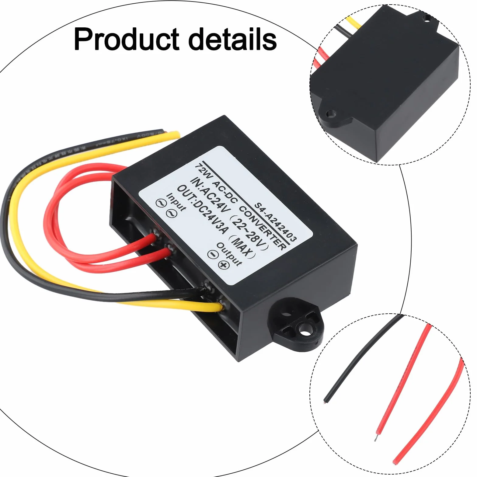 Convertitore di alimentazione 3A,Convertitore AC-DC AC 24V al convertitore DC 24V,Convertitore di potenza del regolatore di tensione 3A,Adattatore convertitore di tensione