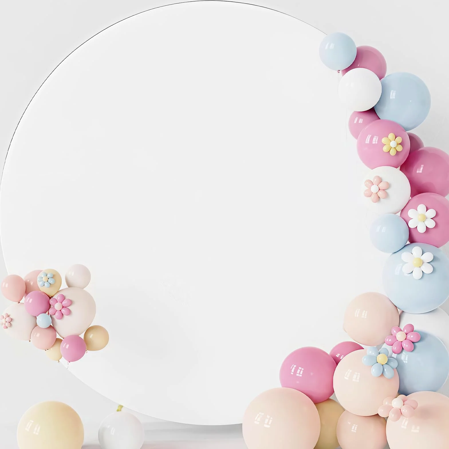 Sfondo rotondo bianco puro: copertura di sfondo ad arco di diametro 2 m, copertura di sfondo bianco pieghevole per neonati, fotografia, accessori (senza supporto)