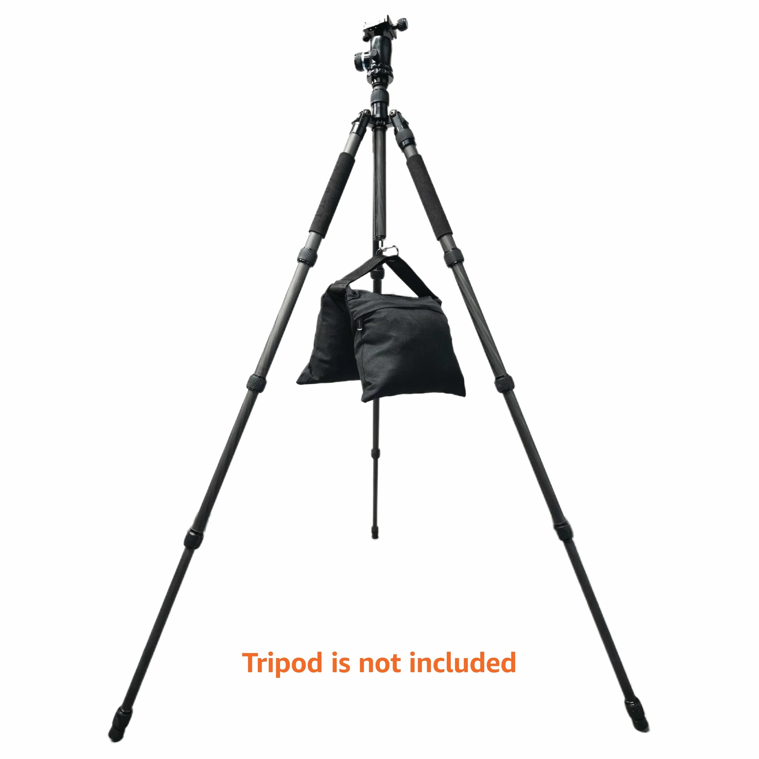 Amazon Basics Set di 4 Sacchi di Sabbia Fotografici Vuoti per Supporti di Luce, Riflettori, Softbox e Studio Fotografico, Carico Massimo 9kg - Nero