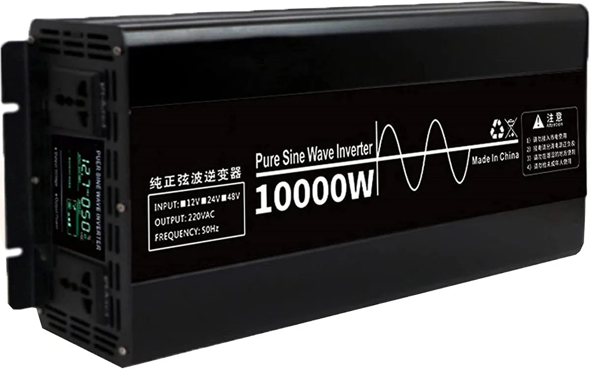 10000 W Convertitore di Alimentazione per Auto Adattatore per Inverter a Onda sinusoidale Pura Dc12v-24v 48v a AC 220- con Display a Colori Intelligente,per Campeggio da Viaggio,48V-10000W