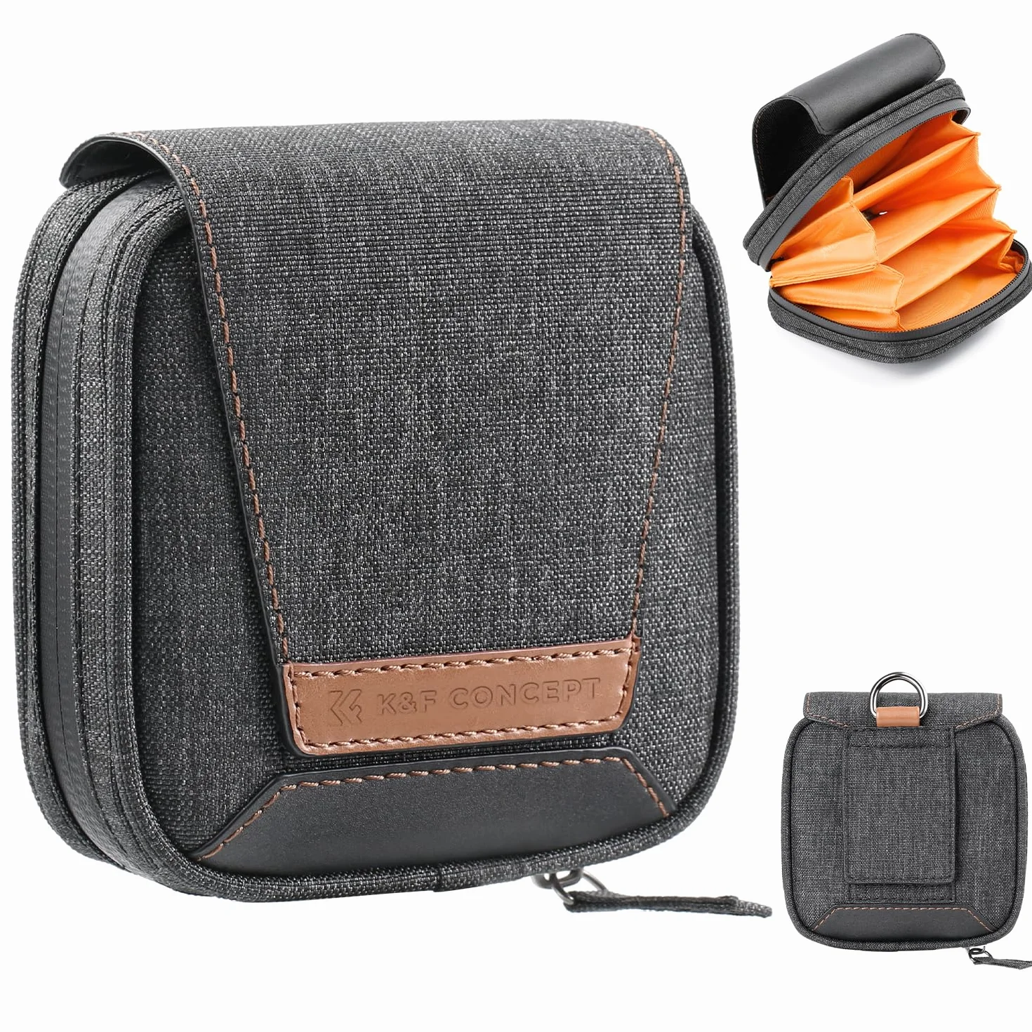K&F CONCEPT Custodia per filtri, borsa per filtri per obiettivi, 4 tasche porta-filtri impermeabile resistente alla polvere per filtri fino a 95 mm