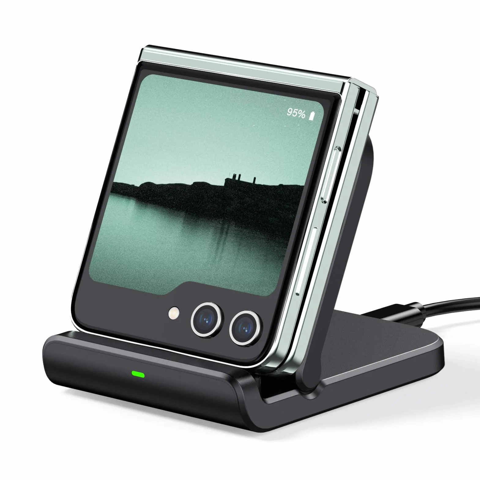 Caricatore Wireless per Samsung Galaxy Z Flip 7, Ricarica Wireless per Galaxy Z Flip 7 FE/6/5/4/3, Moto Razr 60/50/40/Ultra, SwanScout 501S (Pieghevole) (Nero)